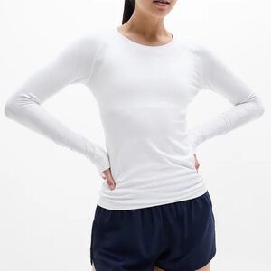 Athleta White Long Sleeve Tee